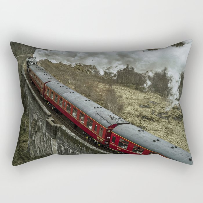 A Magical Train Journey Through The Scottish Highlands Rectangular Pillow