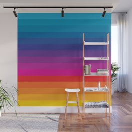  Classic 70s Vintage Style Retro Stripes - Funky Rainbow Wall Mural