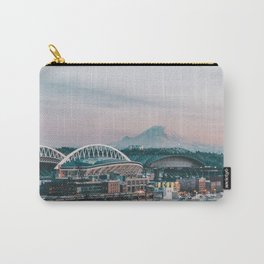 Seattle & Mount Rainier Carry-All Pouch | Photo, Travel, Vertical, Sunset, Olympia, Mount, Washington, Nationalpark, Cityscape, Landscape 