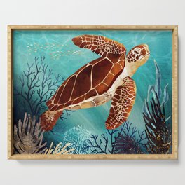 Metallic Sea Turtle Serving Tray