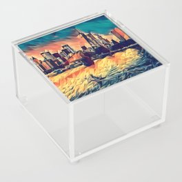 Brooklyn Bridge and Manhattan skyline in New York City Acrylic Box