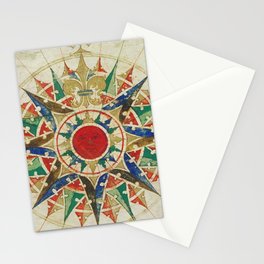 Vintage Compass Rose Diagram (1502) Stationery Card