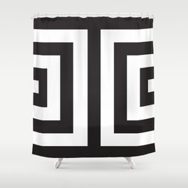 Black Greek Stripes Shower Curtain