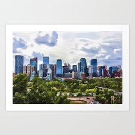 Calgary Summer Skyline Art Print