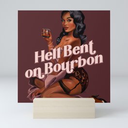 Hell Bent On Bourbon Vintage Pinup Mini Art Print