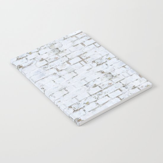 Vintage White Brick Wall Notebook
