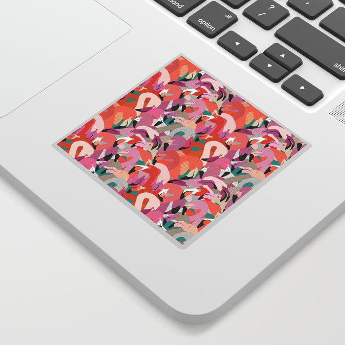 Flamingoes in Spring Hues Sticker