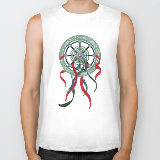 Mandala with Ribbons Biker Tank