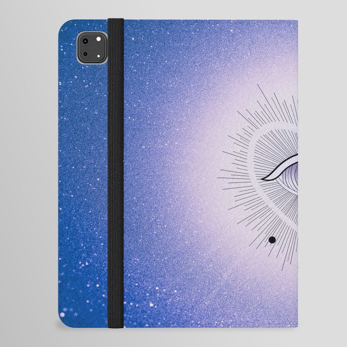 Lunar sky blue pink outer space star nebula evil eye iPad Folio Case