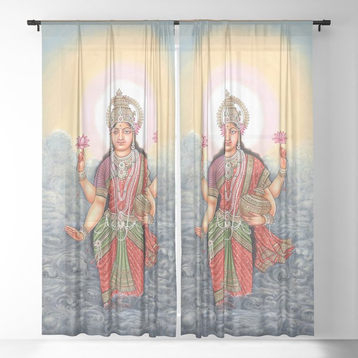 The Birth Of Lakshmi Sheer Curtain