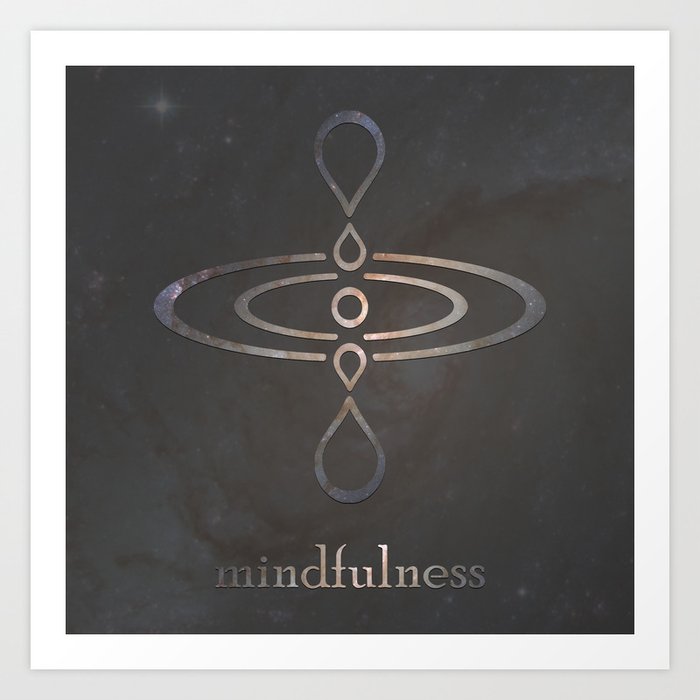 Mindfulness Word and Symbol Art Print