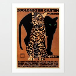 Vintage Munich Zoo Leopard 1912 Advertisement Art Print