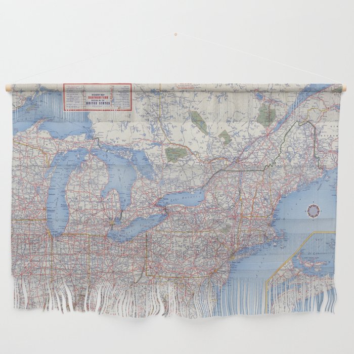 Flat road map of the southeastern united states of america Wall Hanging