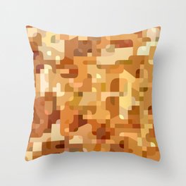 Modern terrazzo style orange camouflage pattern Throw Pillow