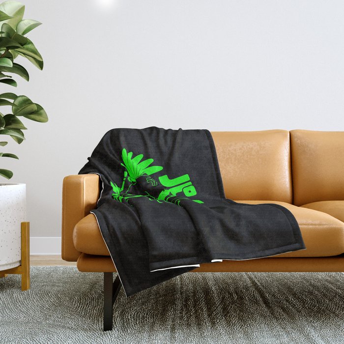 Panda Club Logo Design (Green) Throw Blanket