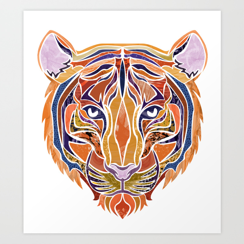 Abstract Tiger Art Print By Aecdesign Society6