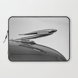 Vintage Car Classic Hood Ornament American Automobiles Black and White Laptop Sleeve
