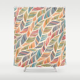 Vintage abstract feathers hand drawn illustration pattern Shower Curtain