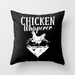 Chicken Farmer Gardening Lady Hen Throw Pillow