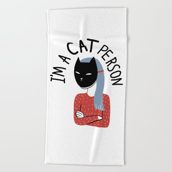 Cat Person Beach Towel
