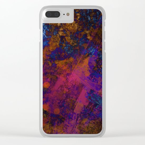 Day Dreaming - Abstract, metallic, textured, paint splatter style artwork Clear iPhone Case