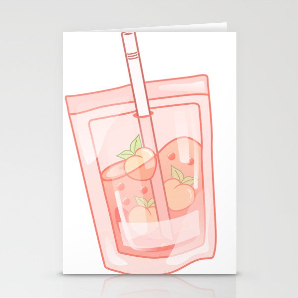kawaii pink juice Stationery Cards