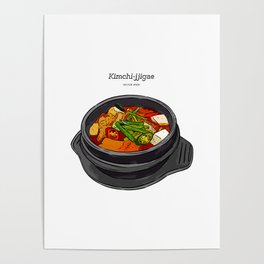 Korean Food Kimchi Jjigae Poster