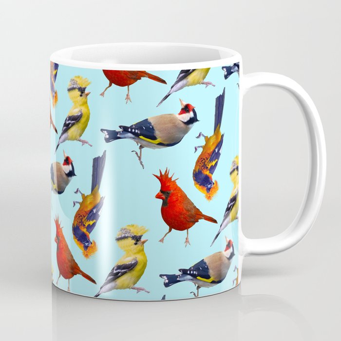 Punk Birds - Blue Coffee Mug