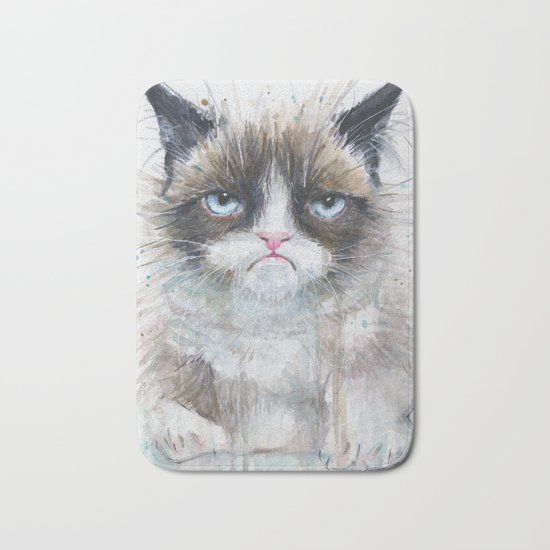 Grumpy Kitty Cat Bath Mat
