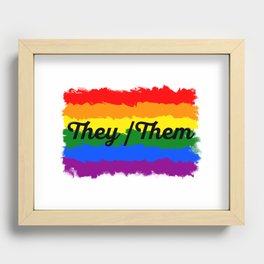 They / Them Rainbow Edition Recessed Framed Print