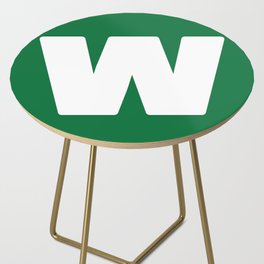 W (White & Olive Letter) Side Table