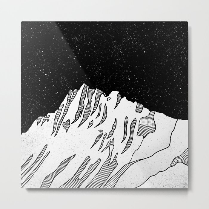 Puncak jaya mountain black and white metal print Puncak jaya mountain black and white metal print