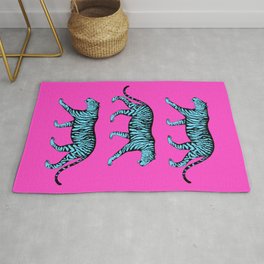 Tigers (Magenta and Blue) Area & Throw Rug