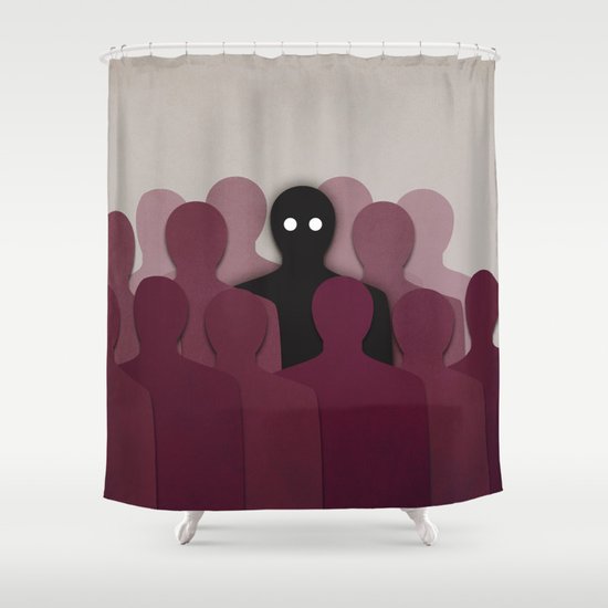 Different And Alone In Crowd Shower Curtain
