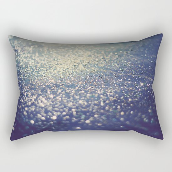 Glitter on Blue Rectangular Pillow