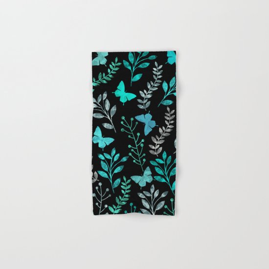 Watercolor flowers & butterflies IV Hand & Bath Towel