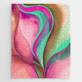 Modern Abstract Painting | "Flowering" | Colorful Modern Abstract Art Jigsaw Puzzle