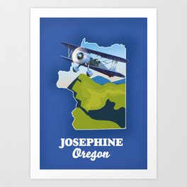 Josephine County Oregon Map Travel poster Art Print