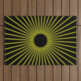 sun with black background Outdoor Rug