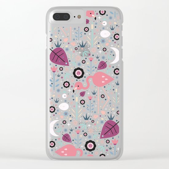 Flamingo & Chick Clear iPhone Case