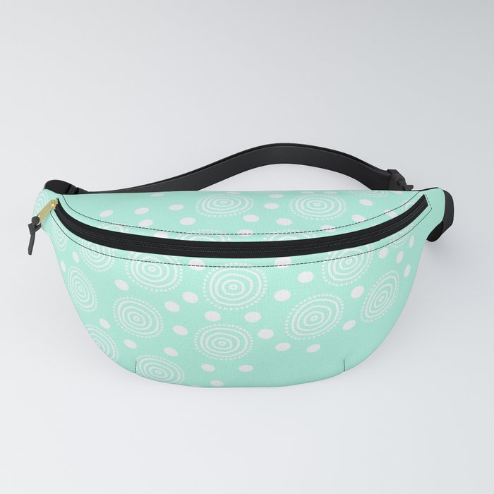 Circles in Circles on Seafoam Green Fanny Pack