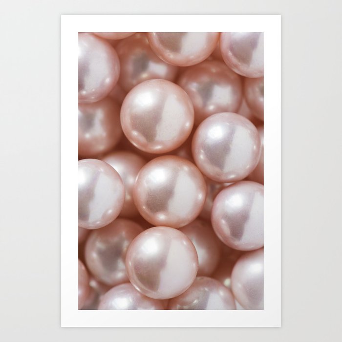 Blush Pink Pearls Art Print