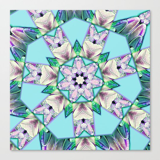 floral star mandala Canvas Print