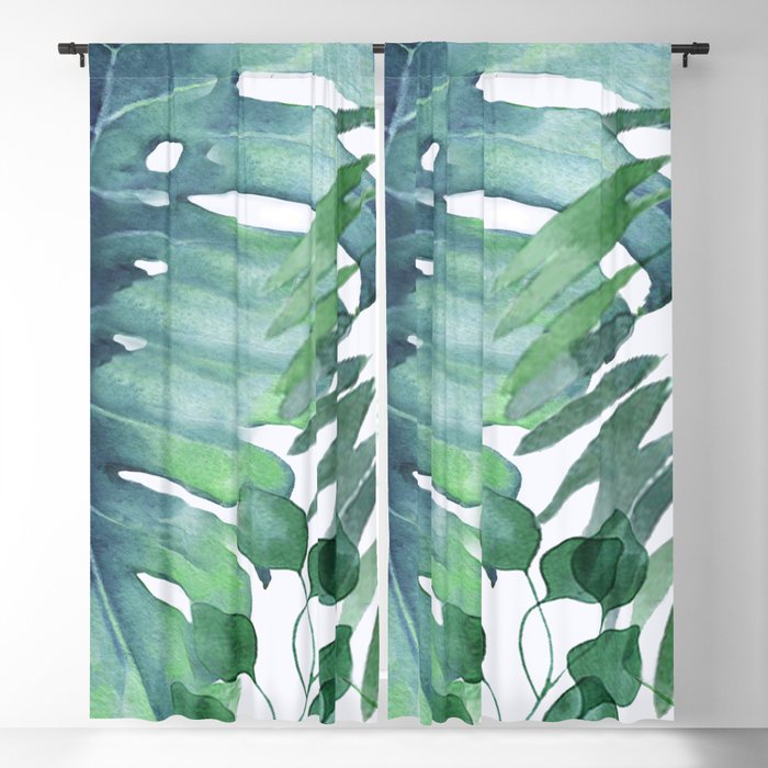 Tropical  Leaves Blackout Curtain