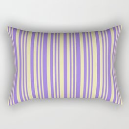 [ Thumbnail: Pale Goldenrod and Purple Colored Stripes/Lines Pattern Rectangular Pillow ]