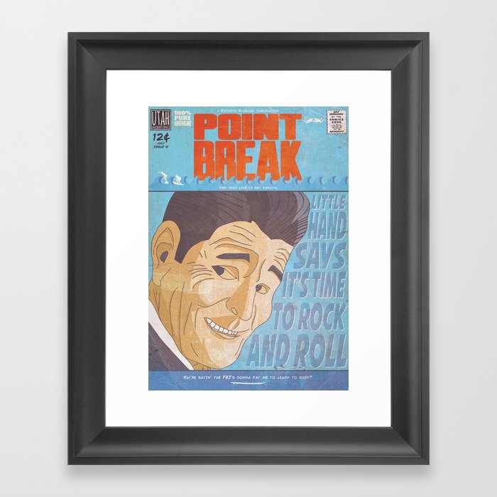 Point Break Comic Style Print Framed Art Print