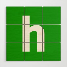 letter H (White & Green) Wood Wall Art