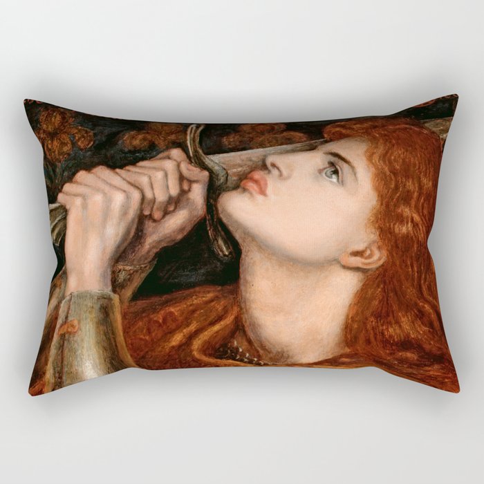 Dante Gabriel Rossetti "Joan of Arc" Rectangular Pillow