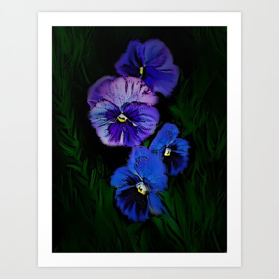 Plum Purple Pansy Art Print