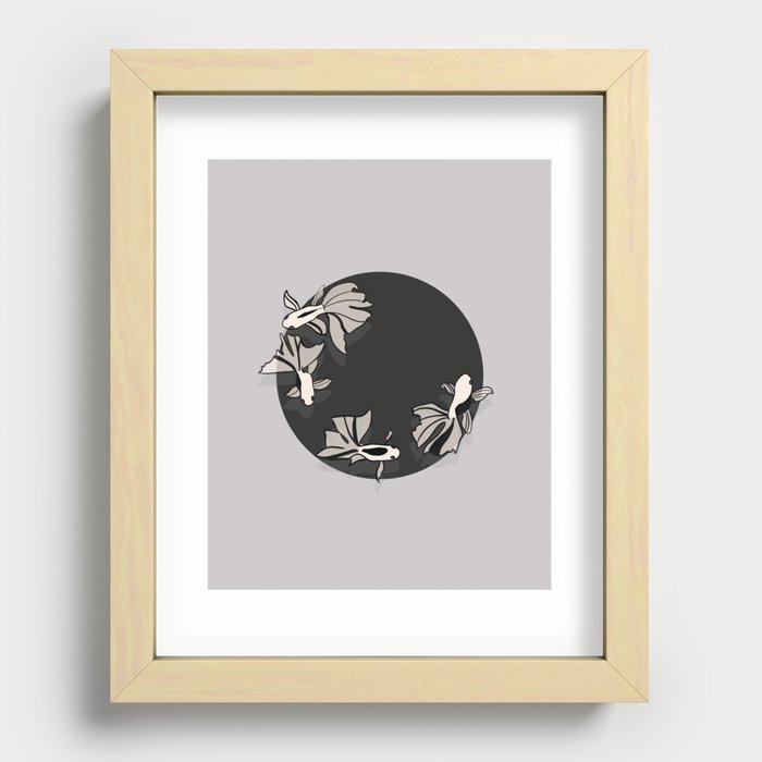 goldfish in a circle Recessed Framed Print